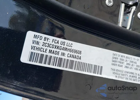 2021 Dodge Charger Police Awd from USA, damaged, VIN 2C3CDXKG4MH669608